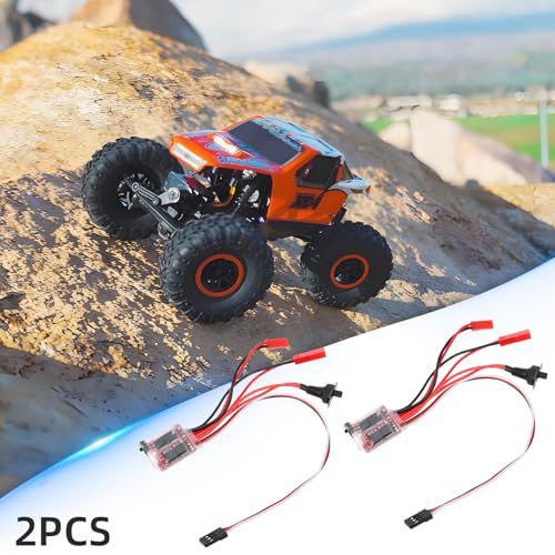 2PCS 30A Brushed Electric Speed Controller, Dual Way RC Brushed Motor Speed Controller with Brake, RC Brushed ESC for DIY Mini RC Car/Boat/SCX24 1/24