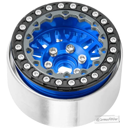 RC 1.9" Beadlock Wheels 1.9 Beadlock Rims for 1/10 SCX10 90046 AX103007 TRX4 TRX6 Gen7 8 D90 VS4-10 MST CFX RC Crawler,Alloy Aluminium 1.9 rc Wheels 1.9 rc Rims w/Wheels Ring,Navy Blue - color: Navy Blue(4pcs)