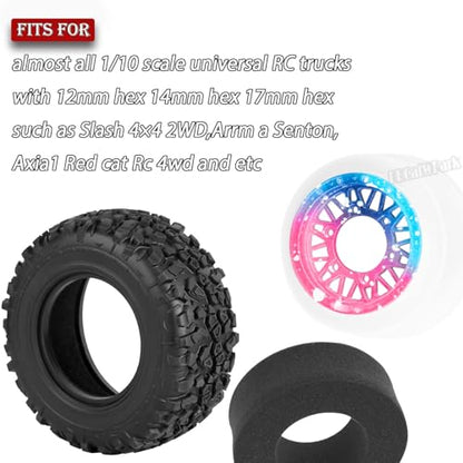 12mm/14mm/17mm Hex RC Truck Tires for Slash 2WD 4×4,Arrm a Senton,Axia1,Rc 4wd,Red cat,RC Short Course Truck Wheels and Tires,Colour - color: Colour - (12mm/14mm/17mm Hex)