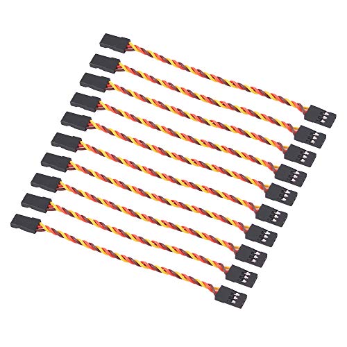 10pcs Servo Extension Cable Lead Twisted Wire 10cm 30cords 26awg Male to Male Plug for JR Futaba (C59-10)