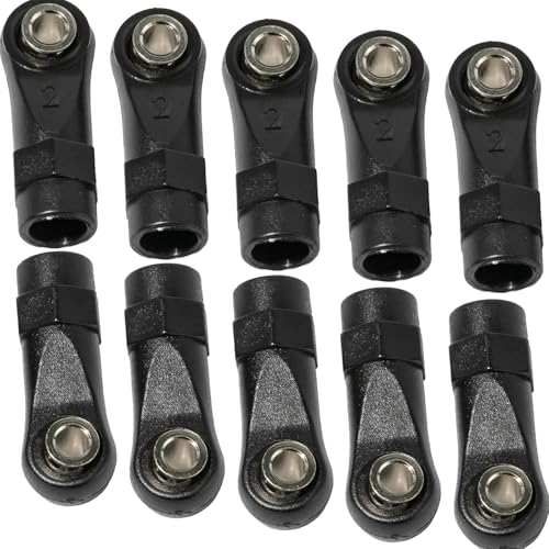 10PCS M4 Nylon Tie Rod End Ball Joint Linkage Ball Head Holder LH/RH Thread Set Compatible with Axial SCX10 Traxxas TRX-4 HSP D90 90046 90047 1/10 RC Truck Buggy Crawler Accessories (L24mm) - style: A
