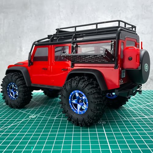 RCHUBAM 4PCS 1.3" Metal Beadlock Wheel Rim for SCX24 TRX4M RC Upgrade Parts | Aluminum Alloy Wheel Hub,RC Replacement Accessories,3 Color - color: Blue
