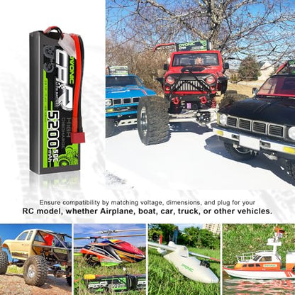 OVONIC 2s Lipo Battery 50C 5200mAh 7.4V Lipo Battery with Dean-Style T Connector for Car Truck Boat Vehicles (2 Packs)(with Lipo Voltage Checker)