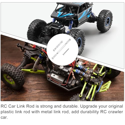 MECCANIXITY 2 Sets Adjustable Turnbuckles Camber Link Linkages Aluminum Alloy Upgrade Parts RC Car Steering Pull Rod Servo Linkages Tie Rod for MN 1:12 D90 RC Car Crawler,Silver - color: Silver