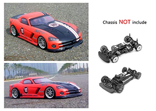 1/10 Scale RC Painted Precut Drift Racing Touring Onroad Car Body Shell Width 190mm with Wing Mirror Accessories (VP Red) - style: VP Red