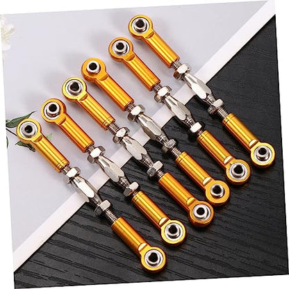 6pcs Adjustable Turnbuckle Rod Linkage for Rc Hsp Racing Trucks and Buggies Aluminum Upgrade Parts Yellow - color: Yellow