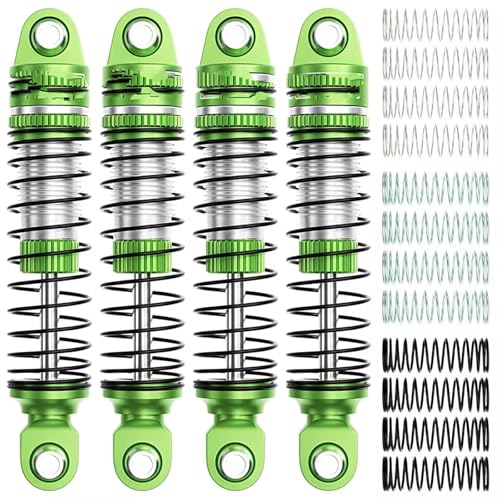 RC Car Shock Absorbers Compatible with TRX4M 1/18 RC Crawler Car Upgrade Parts Replacement Accessories 4PCS 52mm Aluminum Front Rear Shocks Absorbers(Green) - color: Green