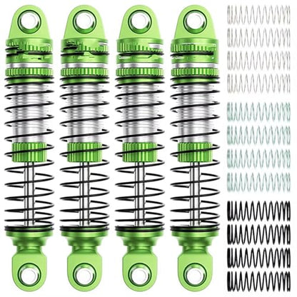 RC Car Shock Absorbers Compatible with TRX4M 1/18 RC Crawler Car Upgrade Parts Replacement Accessories 4PCS 52mm Aluminum Front Rear Shocks Absorbers(Green) - color: Green