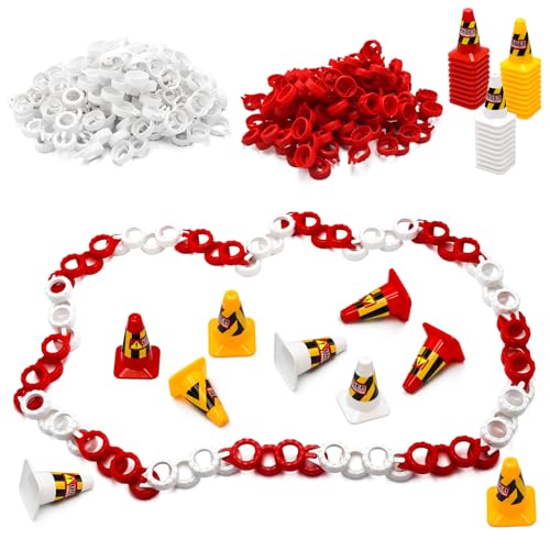 120 Pieces RC Car Racing Track Drift Runway Drift Field Fence with 30PCS Road Cones for 1/14 1/16 1/18 1/24 1/28 1/30 1/43 Mini RC Car (Red & White, 150PCS) - color: Red & White, 150pcs