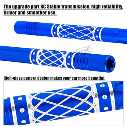 Upgrades Part Aluminum Center Slider Driveshafts Center Drive Shaft for 1/10 Kraton&Outcast 4X4 4S V2 BLX,Axles CVD Hops Up(Navy Blue) - color: Blue(for 1/10)