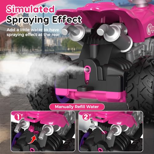RC Cars for Girls, 2.4GHz Remote Control Car, Off-Road Vehicle, Toy Car for 11.5 Fashion Dolls, Birthday Gift for Kids Ages 3+ (ATV Style)