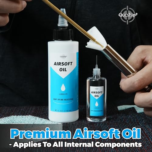 100% Silicone Airsoft Gun Oil & Air Chamber Lube, 4 oz + 1 oz Oiler Kit | CO2 & Airgun Care, Low-Viscosity Fast-Spreading Formula, Protects O-Rings & Seals, for PCP, Spring-Piston, Valves & Nozzles - size: 4+1oz