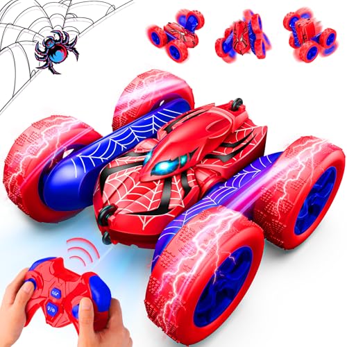Spider RC Cars Remote Control Car, Double Sided 360°Flip 4WD Rechargeable | RC Drift Car,Toys for 3-12 Year Old Boys,Toys for Ages 5-7 Toys for Ages 8-13 Christmas Basket Stuffers