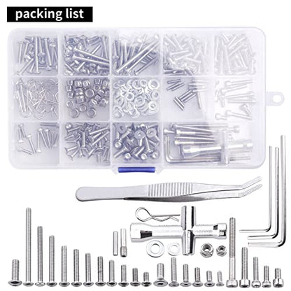 290PCS RC Screw Kit for 1/10 Traxxas Slash-M2.5 M3 M4 Hex Screws Washers Locknuts Body Clips Wheel Pins Hardware Fastener Spare Parts
