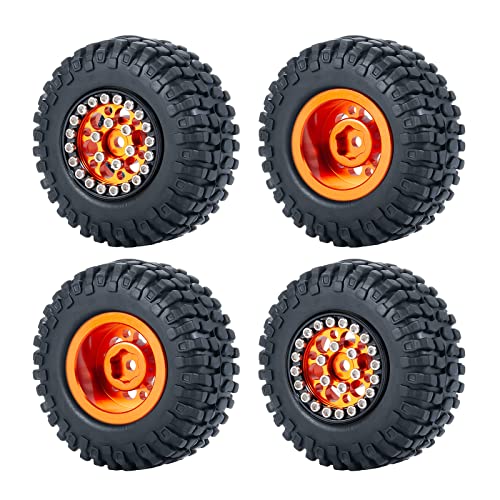 RC-Hub 4PCS 1.0" Crawler Tires Micro Rubber Tires for 1/24 Axial SCX24 90081 AXI00001 AXI00002 AXI00005 AXI00006 RC Crawler Car (50mm) - color: 50mm