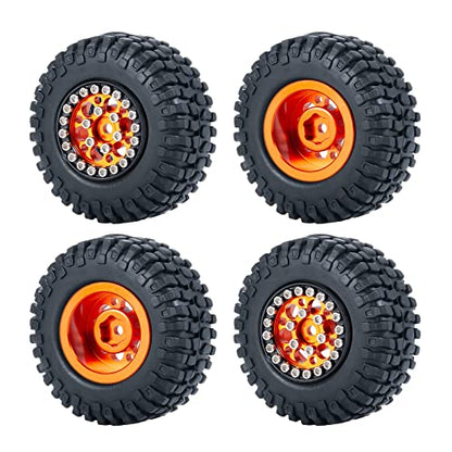 RC-Hub 4PCS 1.0" Crawler Tires Micro Rubber Tires for 1/24 Axial SCX24 90081 AXI00001 AXI00002 AXI00005 AXI00006 RC Crawler Car (50mm) - color: 50mm