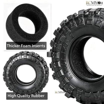 RC 1.3" Soft Rubber Wheel Tires for 1/24 1/18 SCX24 TRX4M RC Crawler Car,Soft Sticky Wheel Tires,Wheels Fetal Skin(4PCS)-B - style: Rubber Wheels-B