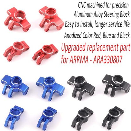 Rear Hub Set Aluminium Upgrade Parts for Arrma 1/18 Granite Grom Mega 380 Brushed 4X4 Monster Truck & Typhon Grom Mega 380 Brushed 4X4 Small Scale Buggy, Rear Axle Carriers Hub Set, Blue (2PCS) - style: Rear Hub- Blue