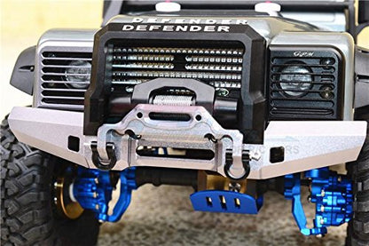 GPM For Traxxas TRX-4 Trail Defender Crawler Upgrade Parts Aluminum Front Bumper With D-Rings - 1 Set Black