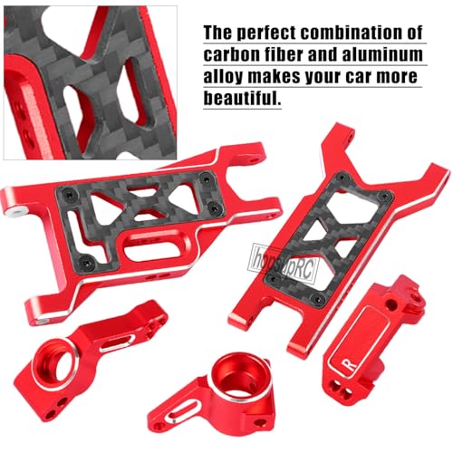 RC for 1/10 Slash 2WD,Slash 2WD VXL Upgrades Parts Shocks&Drive Shaft CVD&Front Rear Suspension A Arms&Caster Block&Steering Blocks&Rear Stub Axle Carriers&Turnbuckles Camber Link,(Red) - color: Red(Upgrades Parts)