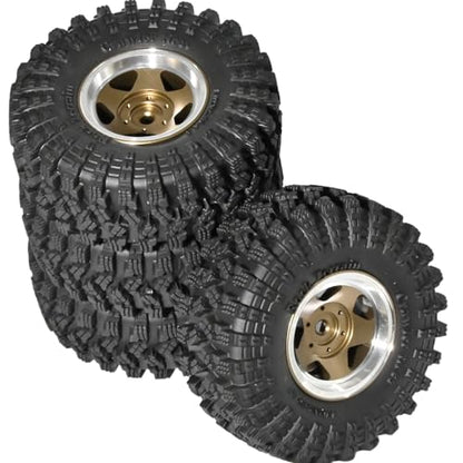 1.3” Beadlock Wheel Tires Set 70 * 26mm Aluminum Wheel Rims Super Large Soft Mud Terrain Off-Road Tires for 1/18 1/24 RC Crawler Car SCX24 Axial AX24 FMS FCX24 TRX4M Upgrade RC Car（4 Pcs） Blonze - color: Bronze
