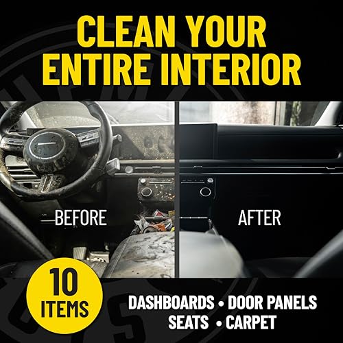 Chemical Guys, 10-Piece Interior Cleaning Kit, Cleaner, Brushes, Gel & Bag | Reaches vents, seams and screens most sprays miss, a complete set to detail every surface, and a solid gift - style: KIT + BAG