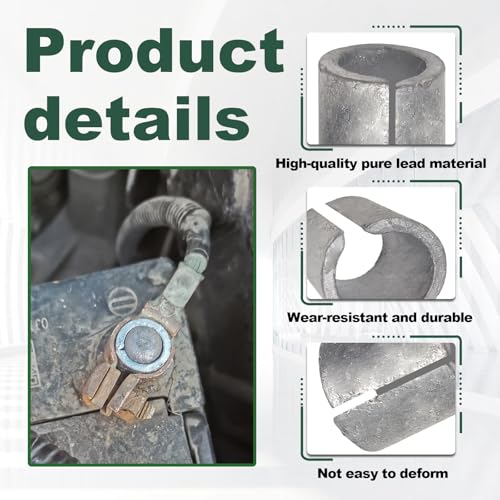 2 Pairs Battery Post Terminal Shims,Battery Terminal Adapter Kit with Positive Negative Post Shims, Anode Cathode Connector Sleeves and Lead Repair Rings for Automotive, Truck, SUV