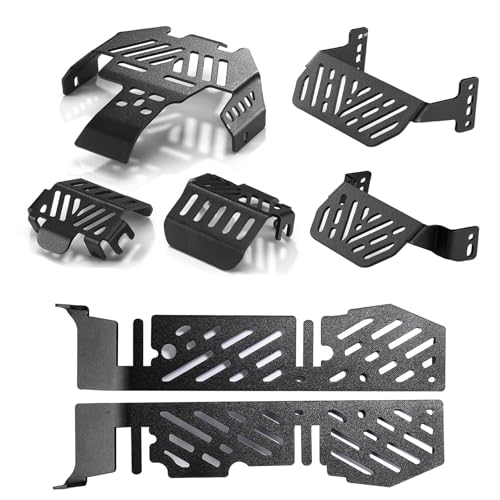 TRX4 TRX6 Chassis Armor Upgrade Set 7Pcs - Metal Chassis Armor, Axle Protector, Skid Plate & Electronics Box Armor for 1/10 RC Crawler TRX4 TRX6 82046-4 92076-4 K5 Upgrade