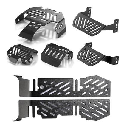 TRX4 TRX6 Chassis Armor Upgrade Set 7Pcs - Metal Chassis Armor, Axle Protector, Skid Plate & Electronics Box Armor for 1/10 RC Crawler TRX4 TRX6 82046-4 92076-4 K5 Upgrade