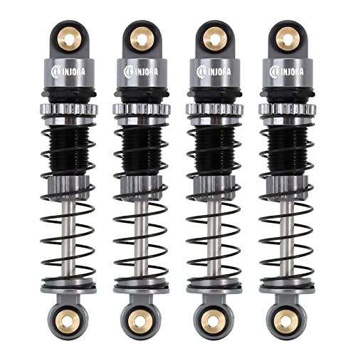 INJORA 39mm Shocks- Aluminum Threaded Shock Adjustable Absorber Oil Damper for Axial SCX24 FMS FCX24M 1/24 RC Crawler Car Upgrade Parts(Grey) - color: Grey