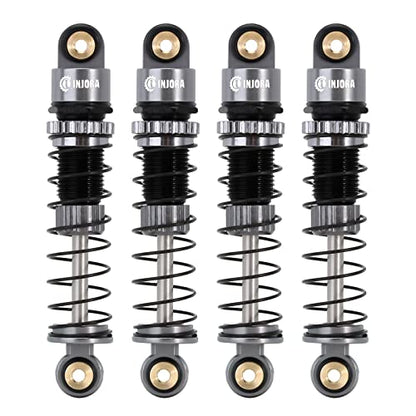 INJORA 39mm Shocks- Aluminum Threaded Shock Adjustable Absorber Oil Damper for Axial SCX24 FMS FCX24M 1/24 RC Crawler Car Upgrade Parts(Grey) - color: Grey