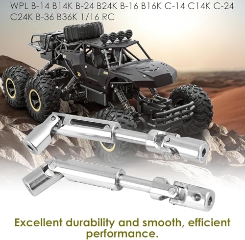 RC Car Drive Shaft, 2 Pcs Metal Universal RC Drive Shaft for WPL 1/16 Scale RC Military Truck RC Model Upgrade Parts Accessories