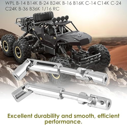 RC Car Drive Shaft, 2 Pcs Metal Universal RC Drive Shaft for WPL 1/16 Scale RC Military Truck RC Model Upgrade Parts Accessories