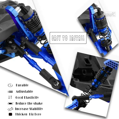 Upgrades Part for 1/10 Stampede/Rustler 2WD,Drive Shaft CVD&RC Shocks&Adjustable Turnbuckles Camber Links&A Arm&Caster Block&Steering Blocks&Rear Stub Axle Carriers,Wheel Hex&Hex Hub,Blue - color: Navy Blue/for 2wd
