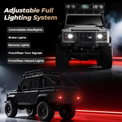 1/18 Scale RC Rock Crawler, MN-111C Land Rover RC Car Models, 4WD Off-Road RC Truck RTR W/ 2.4G Remote RC Vehicles for Adults Hobby Toys Gifts (Yellow) - color: Yellow