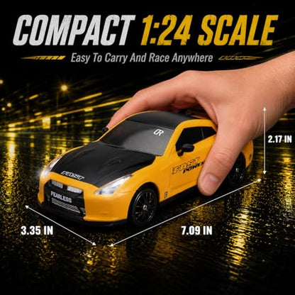 Liberty Imports RC Drift Car 1/24 2.4GHz 4WD Remote Control Sport Racing On-Road Vehicle with LED Light, Batteries and Drift Tires (Style 6) - style: Yellow