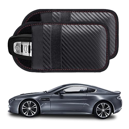 Kewucn 2 Pack Faraday Bag for Key Fob, RFID Signal Blocking Key Fob Protector and Anti-Hacking Faraday Cage, Carbon Fiber Anti-Theft Car Keys Faraday Pouch, Premium Car Key Safe Protector (Small) - size: Small (3.15×5.12 inches)
