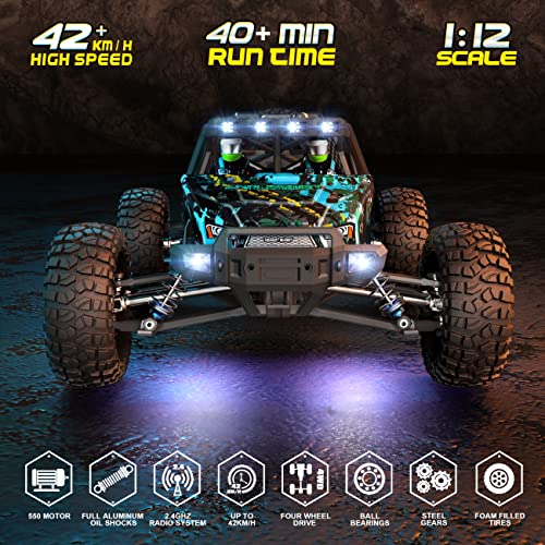 HAIBOXING 2995 RC Truck, 1:12 Scale RC Buggy, 40km/h Off-Road Desert Truck | Full-Aluminum Oil-Filled Shocks, Center Differential, 550 Motor Upgrade Version, Water-Resistant Electronics, Dual Batteries - style: 1:12 Dune Buggy