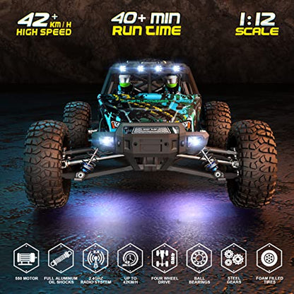 HAIBOXING 2995 RC Truck, 1:12 Scale RC Buggy, 40km/h Off-Road Desert Truck | Full-Aluminum Oil-Filled Shocks, Center Differential, 550 Motor Upgrade Version, Water-Resistant Electronics, Dual Batteries - style: 1:12 Dune Buggy