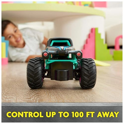 Monster Jam Nitro Neon Grave Digger 1:24 Scale RC Truck – Full-Function Remote Control Monster Truck (Official Spin Master)