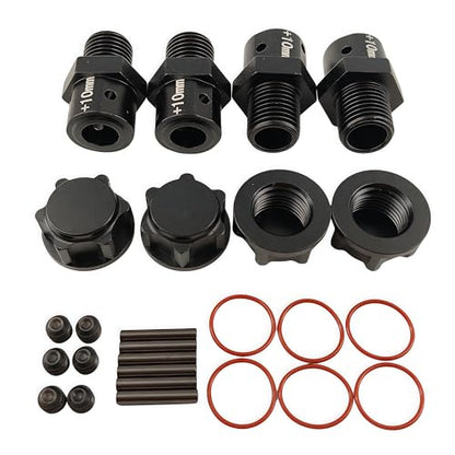 10mm Extended Wheel Hex Hub Set for ARRMA Kraton Mojave Infraction 6S (Black) | Aluminum,1/8,1/7,Outcast,Big Rock,Felony,Limitless,Upgrade Parts,CNC Machined,High Strength - color: Black