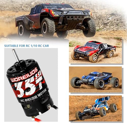 550 Brushed Motor 35T & Heatsink Combo for 1/10 RC Car TRX4 TRX6 Redcat SCX10 SCX10II AXI03007 JL 90046 RC4WD D90 and 1/6 Jeep Willys 1941 MB Military Truck - size: 35T Motor&Heatsink Combo