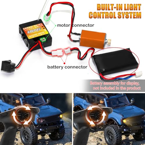 GOUPRC 2 in 1 ESC & Receiver with 3CH 2.4GHz RC Transmitter ESC Remote Controller Receiver Combo for Axial SCX24 RC Car - style: 3CH Transmitter & Receiver