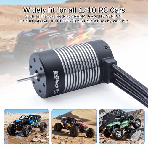 Surpass Hobby 3660 4300kv brushless Motor for 1/10 RC Car Big feet | 4 Pole Shaft 3.175mm RC Motor, 2S Lipo IP67 Waterproof RC Car Motor - style: KK3660 Motor 4300KV