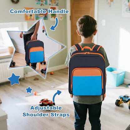 CURMIO Toy Cars Backpack Compatible with Monster Jam Trucks Up to 37pcs | Truck Carrying Case for 1:64 Scale Toy Cars, with 8 Transparent Pockets and Front Pocket, Home Use & Travel, Empty Bag