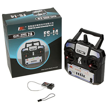 GoolRC Flysky FS-i4 4CH RC Transmitter with Receiver FS-A6, 2.4GHz 4 Channel AFHDS 2A Remote Controller for RC Helicopter Glider