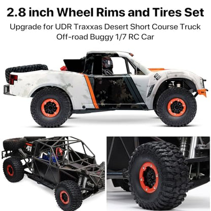 2.2" RC Crawler Tires with Foam Inserts, 4Pcs 135mm All Terrain Rubber Tires for 1/8 1/10 Short Course Truck Desert Racer – Compatible with TRX4 TRX6 RBX10 KM4 MJX H8H