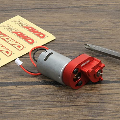 RCAWD SCX24 370 34T Electric Motor Carbon Brushed Motor & Center Gear Housing, Transmission with Steel Gears Upgrades Parts for Axial 1/24#AXI90081#AXI00001#AXI00002#AXI00005#AXI00006 Red - color: Red