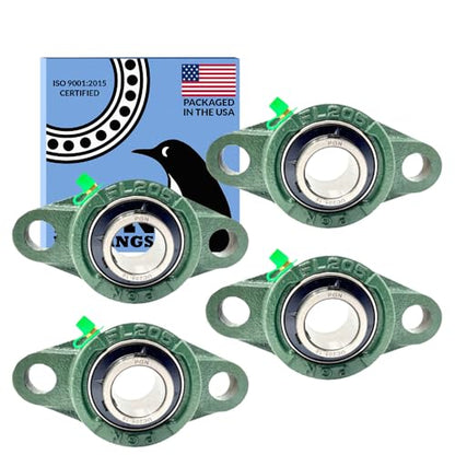 PGN UCFL205-16 (4 Pack) 2-Bolt Flange Bearing 1" Bore - size: 4, style: UCFL205-16