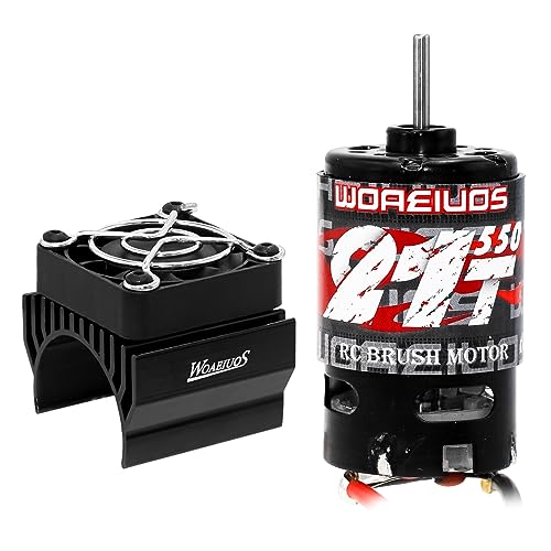 550 Brushed Motor 21T & Heatsink Combo for 1/10 RC Truck Car Traxxas 1/10 Slash Redcat ARRMA AXIAL HSP HPI Wltoys Kyosho HELION - size: 21T Motor&Heatsink Combo